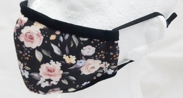 Maska wielorazowa CottoN, maseczka DZIECKO KWIATY