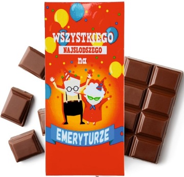 CZEKOLADA dar na EMERYTURĘ dla EMERYTKI emeryta EMERYTÓW zakończenie pracy