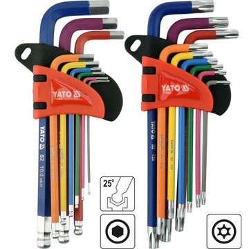 ZESTAW KLUCZE IMBUSOWE YATO TORX + IMBUS Z KULKĄ