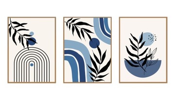 ZESTAW OBRAZÓW TRYPTYK 3SZT X A3 BOHO ART SZTUKA W RAMIE RAMKA