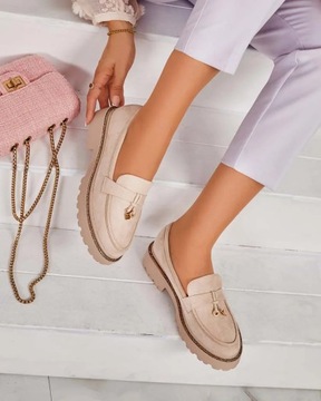 БЕЖЕВЫЕ ЖЕНСКИЕ МОКАСИНЫ SEREVI 38