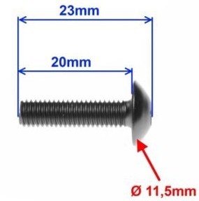 Шуруп мотоциклетный 5х20 АЛЮМИНИЙ черный