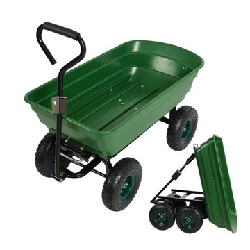 Садовая транспортная тележка, самосвал, 75л, 300 кг, ручная или для трактора