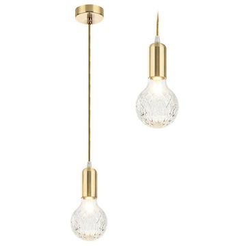 LAMPA SUFITOWA WISZĄCA ZŁOTA W STYLU RETRO GOLD Kryształ
