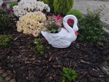 ЛЕБЕДЬ Садовая фигурка Декоративный цветочный горшок Открытый цветочный чехол
