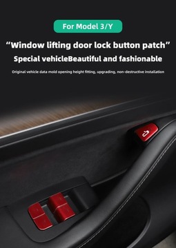 Для Tesla Model 3 Model Y 2017-2023, кнопка переключения окон автомобиля, украшение Sti