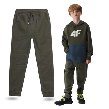 БРЮКИ ДЛЯ МАЛЬЧИКОВ 4F ДЖОГГЕРЫ ДЛЯ ДЕТЕЙ, ХЛОПОК AW23M412