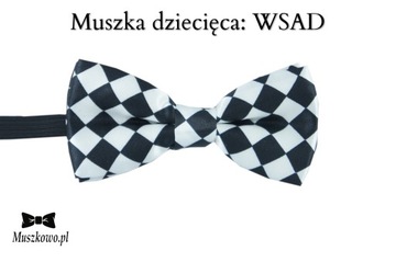 Подтяжки и галстук-бабочка детские, CHECKBOARD, белый и черный, CHECKED, шахматная доска