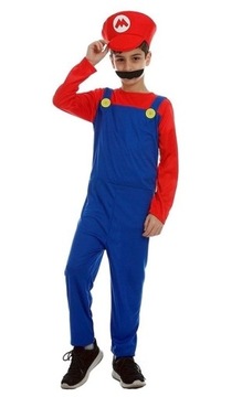 НАряд МАРИО Размер M 122/128 ОДНОРАЗОВЫЙ КОСТЮМ + Шапка Усы Перчатки