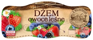 Etykiety na Dżem Owoce Leśne 210ml 24szt