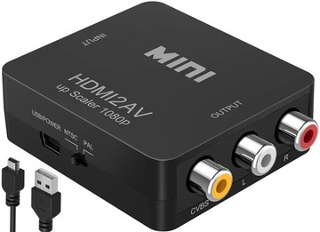 АДАПТЕР-ПРЕОБРАЗОВАТЕЛЬ HDMI 1080p В AV RCA CVBS CINCH