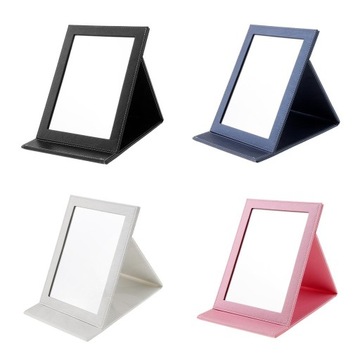 Składane lusterko podróżne PU Skórzany blat / stojak