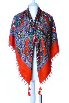 DAMSKA WZORZYSTA CHUSTA NA RAMIONA SZAL KRATA