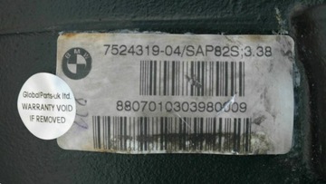 BMW E87 E90 118 I 318I DIFER NÁPRAVA ZADNÍ 3,38 7524319