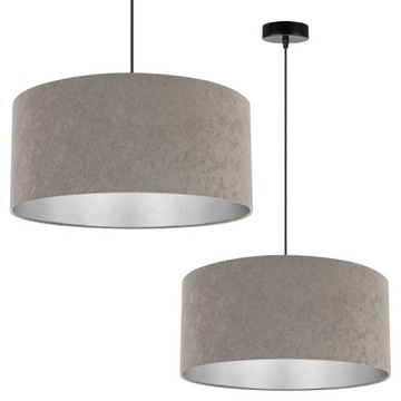 LAMPA WISZĄCA ŻYRANDOL SUFITOWA CHROM ABAŻUR WELUR