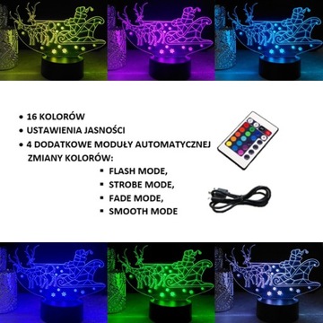 РОЖДЕСТВЕНСКОЕ УКРАШЕНИЕ САНТА 3D LED RGB ЦВЕТА ПУЛЬТ ДУ