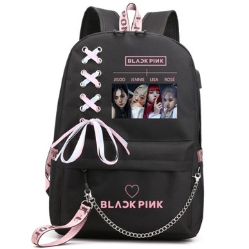 НОВЫЙ высококачественный ШКОЛЬНЫЙ РЮКЗАК BLACKPINK USB A4 БОЛЬШОГО ДИЗАЙНА