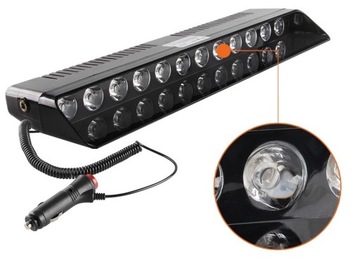 Lampa Ostrzegawcza STROBOSKOP NA SZYBĘ KOGUT LAMPA POMARAŃCZOWA 12xLED