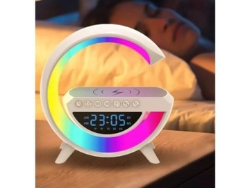 Светодиодный ночник RGB, будильник, динамик BT, индукционное зарядное устройство, FM-радио