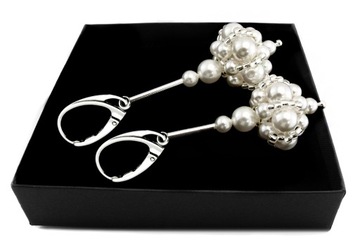 ARSYLION kolczyki z perłami Swarovski White i toho