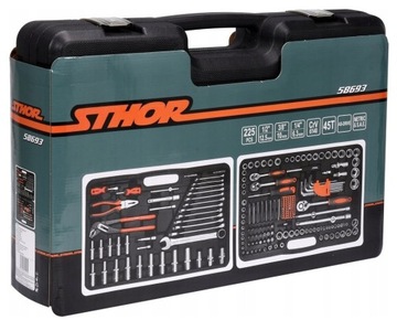 ZESTAW NARZĘDZI WALIZKA NASADKI BITY 1/2 1/4 3/8 225EL STHOR 58693