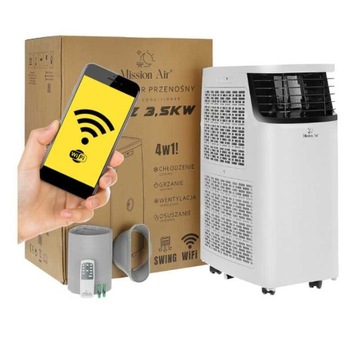 Klimatyzator przenośny 3,5kW do 35m² +WiFi + pilot 4w1 + osuszanie 60l/24h