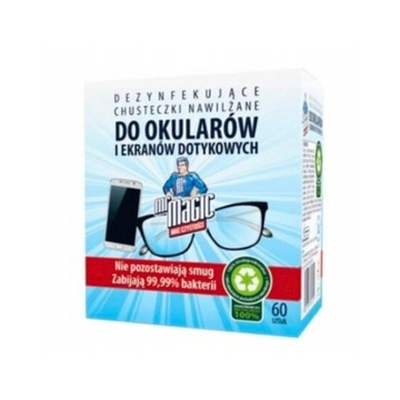 CHUSTECZKI NAWILŻANE DO OKULARÓW MR MAGIC 60 SZTUK