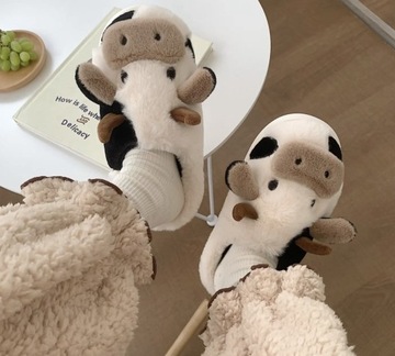 ТАПОЧКИ ЖЕНСКИЕ ТЕПЛЫЕ ДОМАШНИЕ КОРОВЫ BAMBOSZE BAMBOOSZ ДЕТСКИЕ ТАПОЧКИ НА ТОЛСТОЙ ПОДОШВЕ размер 36-37