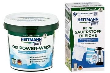 HEITMANN PURE OXI POWER ZESTAW WYBIELACZ 350g + ODPLAMIACZ DO BIAŁYCH 500g