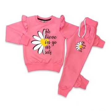 Dres dziewczęcy 2 częściowy Bluza Spodenki r.104