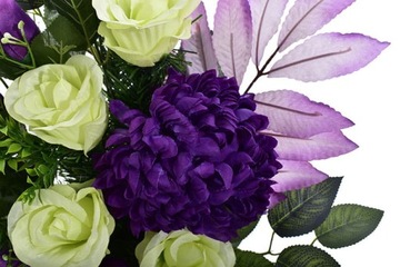 STROIK NA CMENTARZ KOMPOZYCJA NAGROBNA KOMPLET Z WKŁADEM RÓŻE CHRYZANTEMA