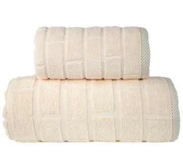 GRENO Ręcznik kąpielowy BRICK krem 70x140
