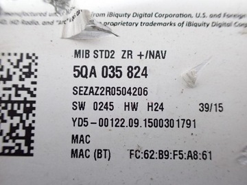 СЧИТЫВАТЕЛЬ НАВИГАЦИЯ NAVI RADIO ORIGINAL 5QA035824 SEAT IBIZA IV 6J 15R