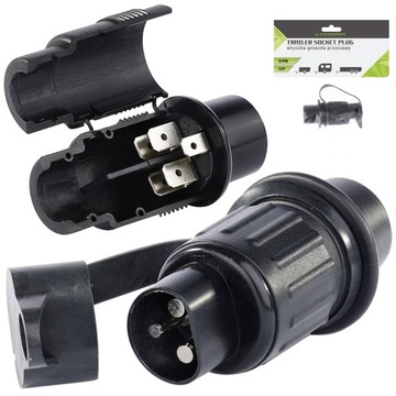 ЭЛЕКТРИЧЕСКАЯ ВИЛКА 3-КОНТАКТНАЯ + ЭЛЕКТРИЧЕСКАЯ РОЗЕТКА 3-КОНТАКТНАЯ ДЛЯ КОМПЛЕКТА ПРИЦЕПА