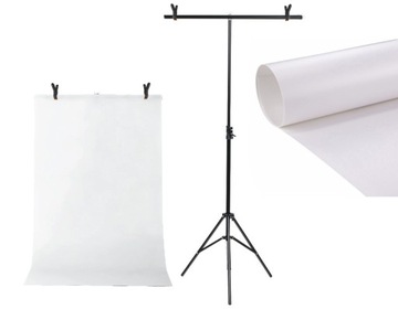 ZESTAW DO TEŁ TYP T ŻABKI +TŁO PVC 100x200cm BIAŁE