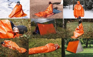 ТЕРМОСПАЛЬНЫЙ МЕШОК ВЫЖИВАНИЕ СПАСАТЕЛЬНОЕ ОДЕЯЛО ПАЛАТКА XXL