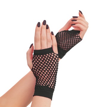 Rękawiczki z siatki bez palców czarne krótkie 11cm