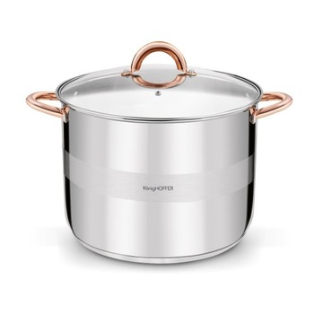 DUŻY GARNEK INDUKCJA WYSOKI 12L garnek NIERDZEWNY mocne uchwyty Faro COPPER