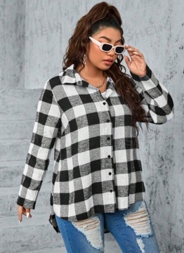 SHEIN KOSZULA PLUS SIZE W KRATKĘ CASUAL 52 ŁJB