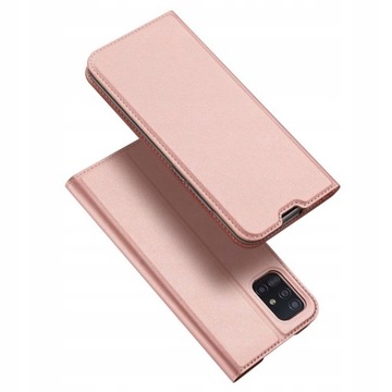 Etui skórzane z klapką do Samsung A51 różowyRóżowy