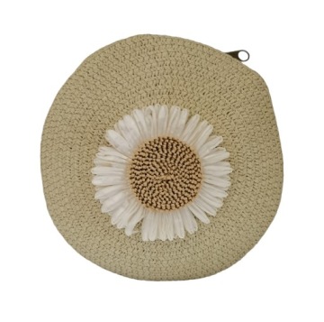 ВИНТАЖНАЯ СУМКА НА ПЛЕЧЕ С СОЛОМОЙ И ЦВЕТОЧНЫМ ЦВЕТОМ, БЕЖЕВАЯ ВЕСНА ЛЕТО