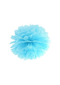 Pompon z bibuły BŁĘKITNY 25cm