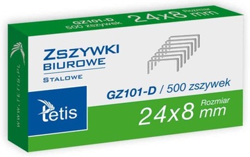 Zszywki biurowe 24/8 500szt. Tetis GZ101-D
