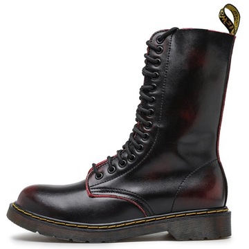 44 GLANY BOTKI OFICERKI DR COMBAT BOOTS SKÓRZANE TRAPERKI KOZAKI 14 DZIUREK