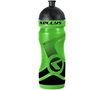 Велосипедная бутылка для воды KELLYS, 700 мл, зеленая + держатель корзины + 2 винта