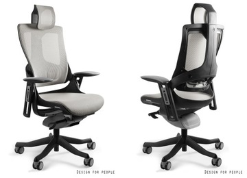 Krzesło OBROTOWE Wau 2 czarne NW42 siatka ERGONOMIA Biurowe Szare