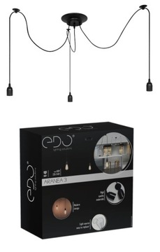 LAMPA SUFITOWA WISZĄCA ŻYRANDOL PAJĄK LOFT 3xE27 LED EDO