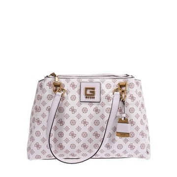 Guess Torebka Damska Alva Tote Bag Beżowa Elegancka Stylowa Brelok Charms