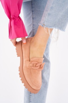 Замшевые мокасины, женская обувь, розовый 39
