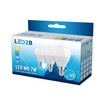 Żarówki LED Kobi mały gwint E14 7W białe ciepłe zestaw 3szt 560lm